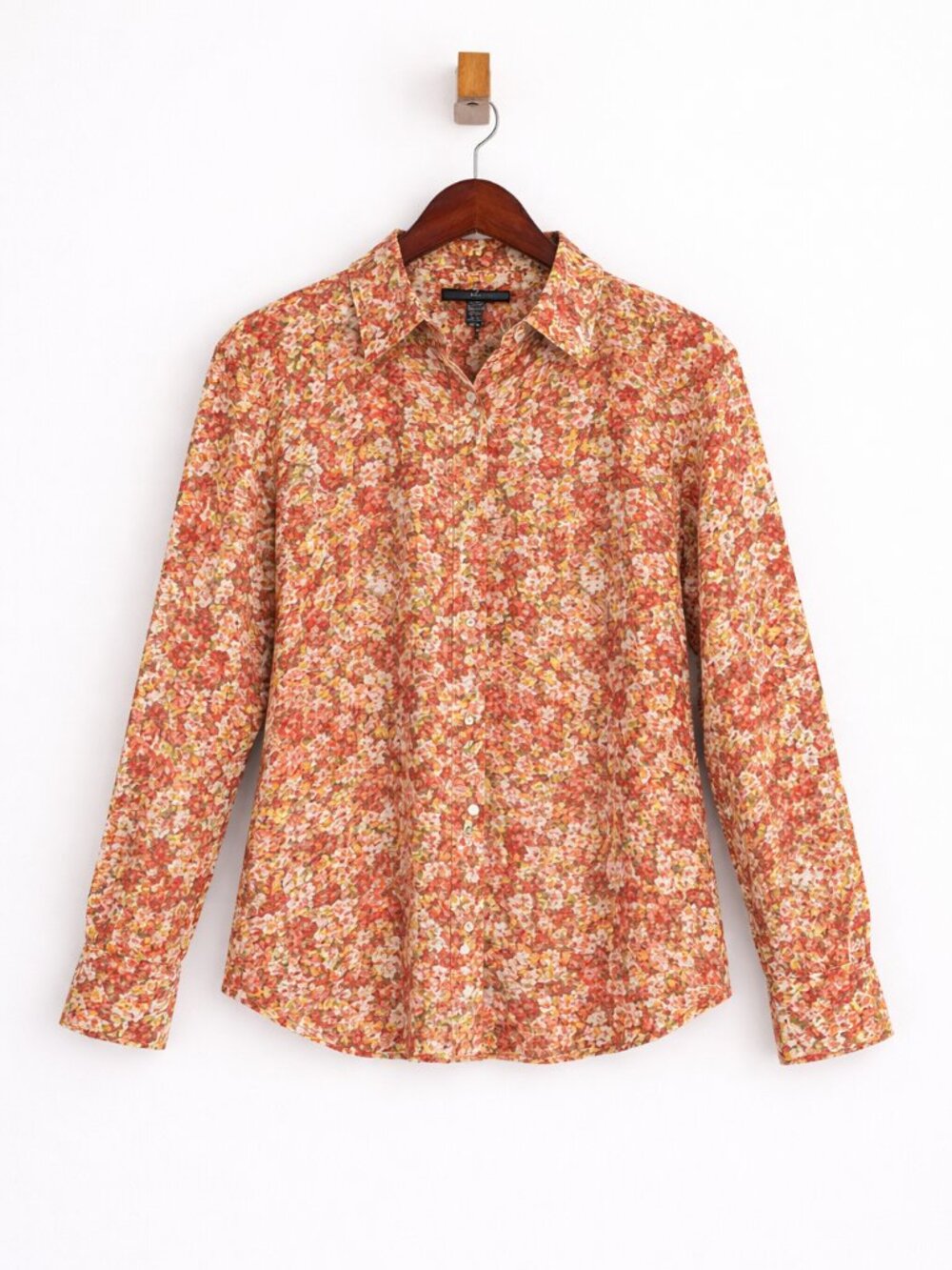 Talbots Womens Floral Button Down Shirt Size 8